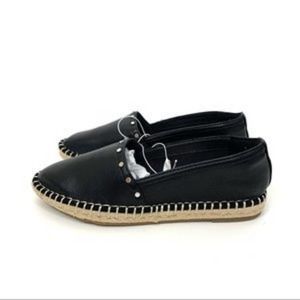 A New Day Maggie Studded Faux Leather Espadrille Flats Black 6.5